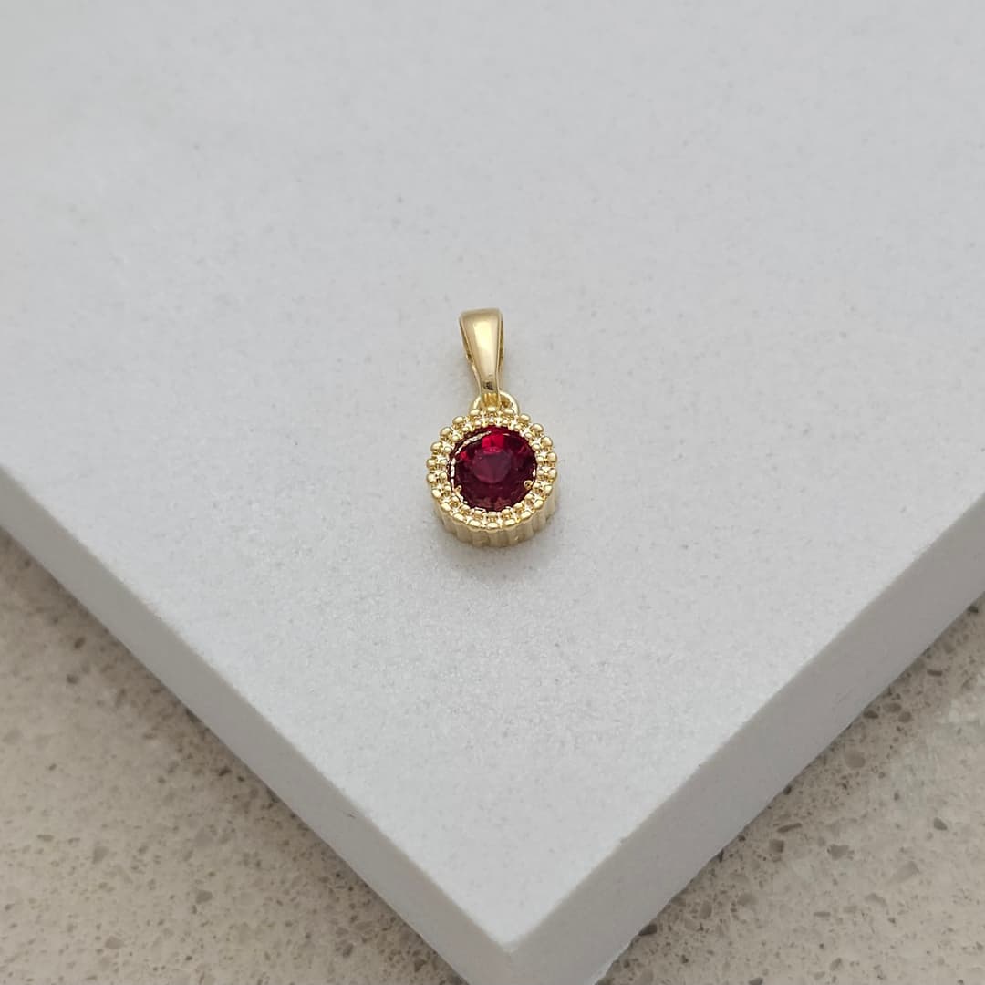 DIJE REDONDO CIRCON BISEL RAYAS 8X16MM