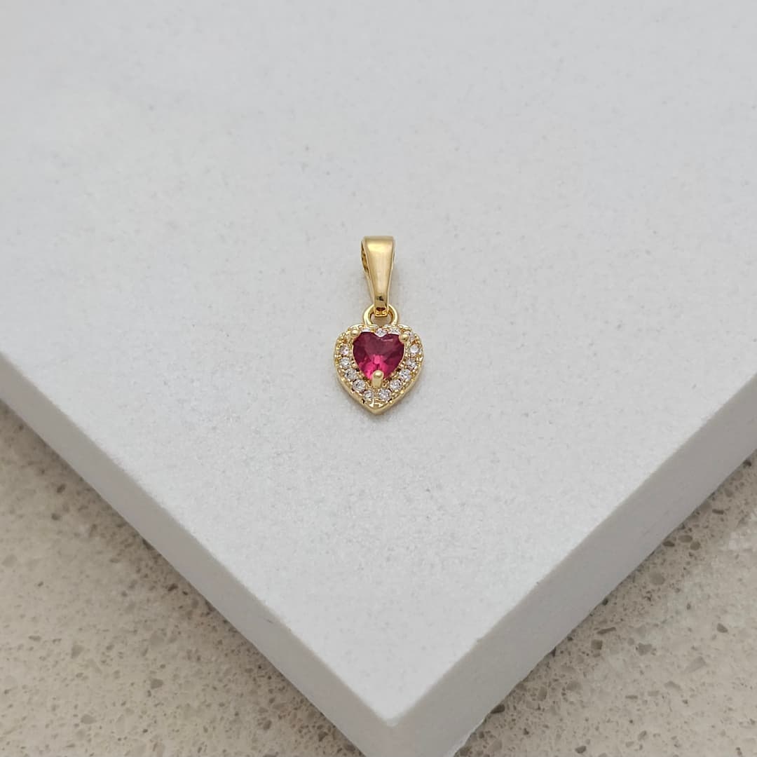 DIJE CORAZON BORDE CIRCON 7X15MM